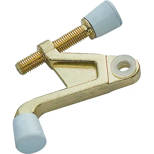 ProSource H20-B030C-PS Heavy-Duty Hinge Pin Door Stop, 2-3/4 in Projection, Die-Cast Zinc & Plastic, Polished Brass