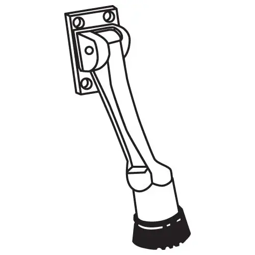 Brixwell 19-132 Drop Down Door Stop Aluminum solid Brass Standard Duty 4in rubber Bumper