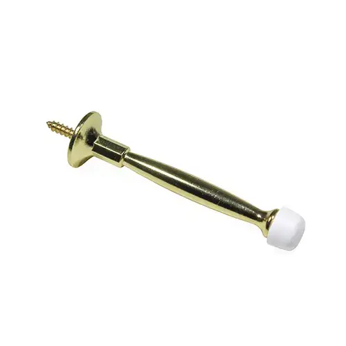 Brixwell 19-157 Solid Door Stop standard Duty 4in rubber Bumper Brass