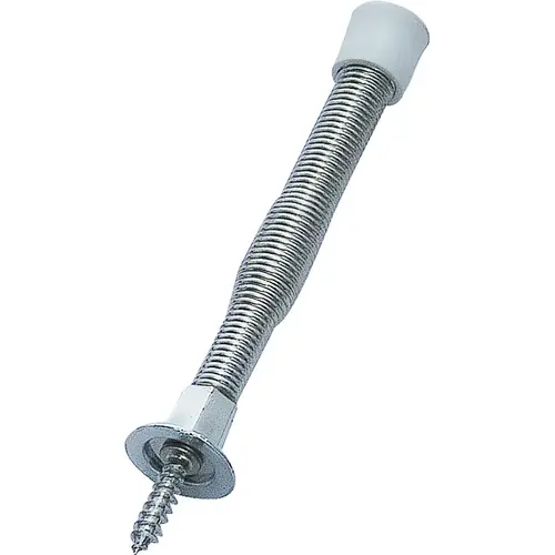 ProSource H61-Z012-PS Light-Duty Door Stop, 3/4" in Dia Base, 3 in Projection, Plastic & Steel, Chrome