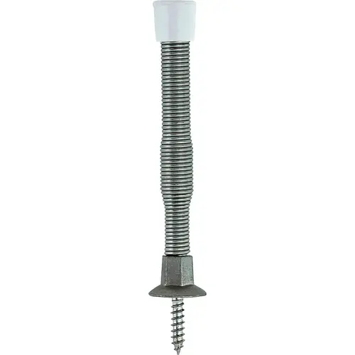ProSource H61-Z013C-PS Light-Duty Door Stop, 3/4 in Dia Base, 3 in Projection, Plastic & Steel, Satin Nickel