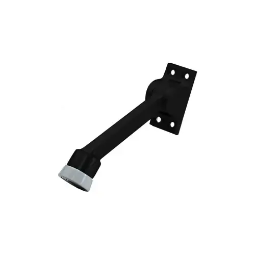 Rockwood 461L-BSP 5" Kickdown Holder, Solid Cast Brass with Rubber Bumper, BSP Black Suede Powder Coat