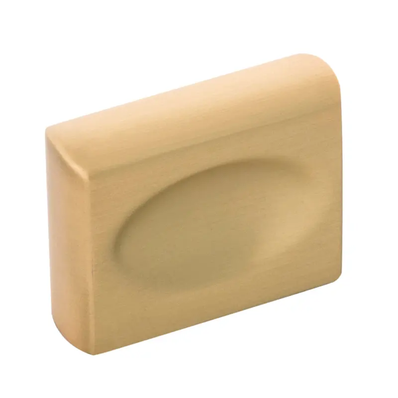 Ingot KnobBrushed Golden Brass