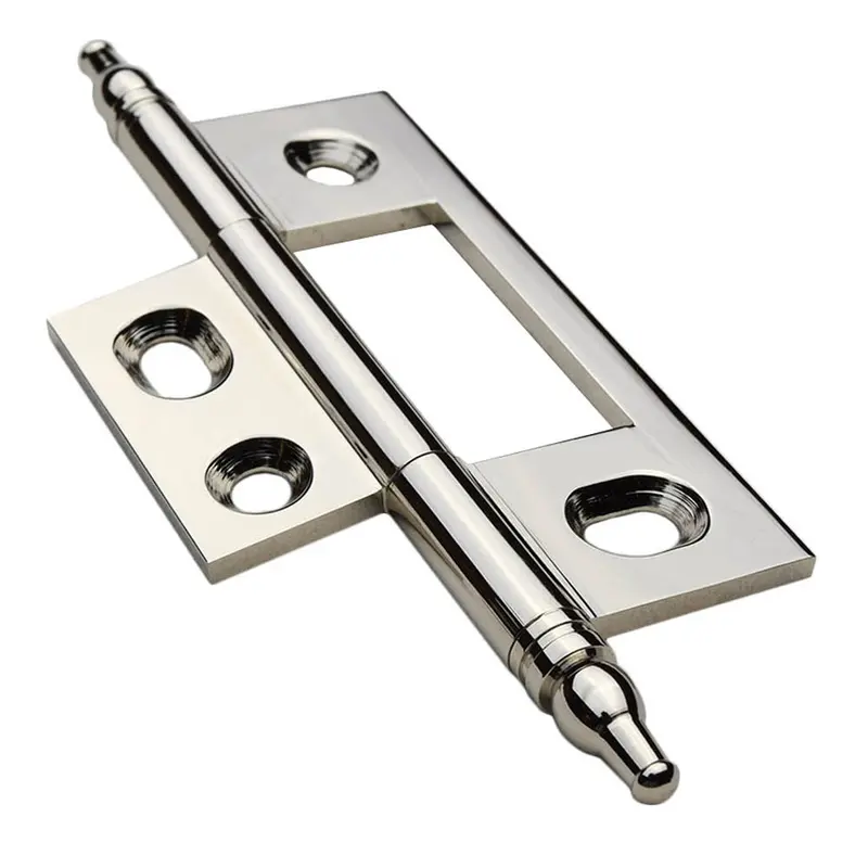 Solid Brass Steeple Tipped No-Mortise HingePolished Nickel