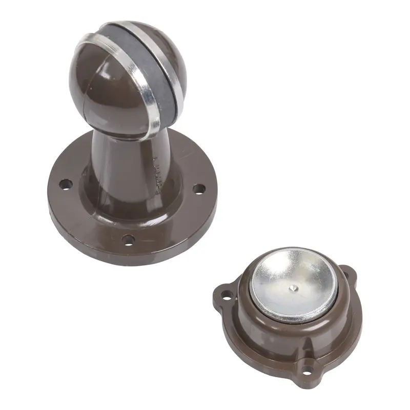 Round Polycarbonate Magnetic Door HolderBrown