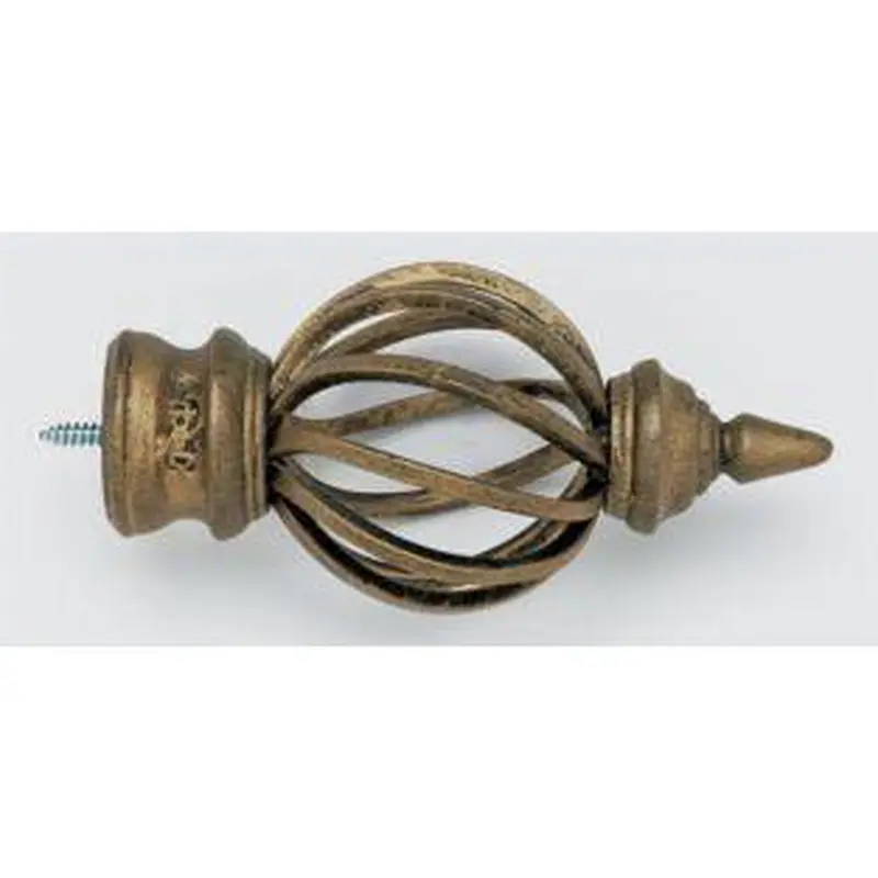 Bird Cage Finial With Plug - Iron Gold - 801