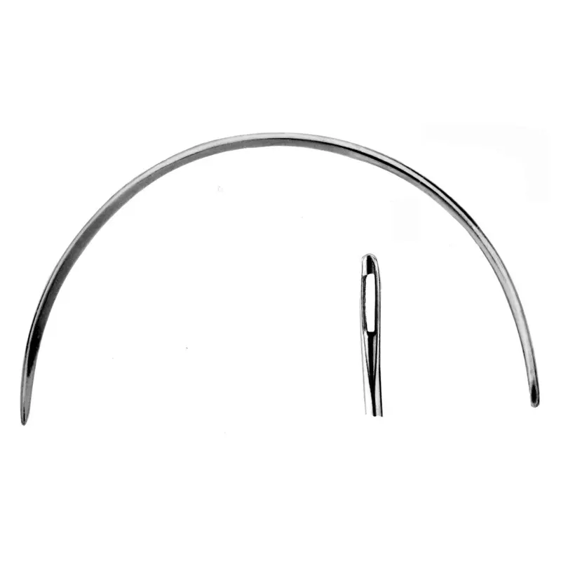 C.S. Osborne 4"14-17 Gauge Curved Leather Point Heavy Needle
