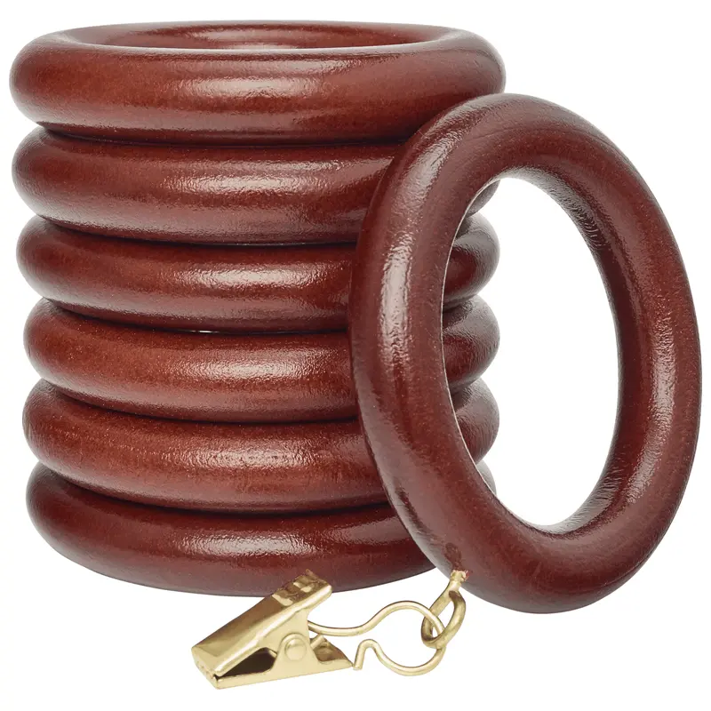 Kirsch 1-3/8" Wood Drapery Rings - Various Colors - 7/bagMahogany 083
