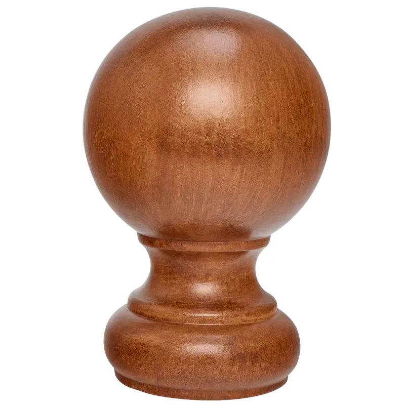 Kirsch Wood Trends Ball Finial For Curtains - Various Colors1-3/8" / Estate Oak 820