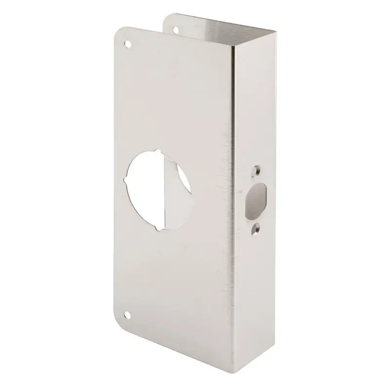 1-3/4 in. x 9 in. Thick Solid Brass Lock and Door Reinforcer, 2-1/8 in. Single Bore, 2-3/4 in. Backset