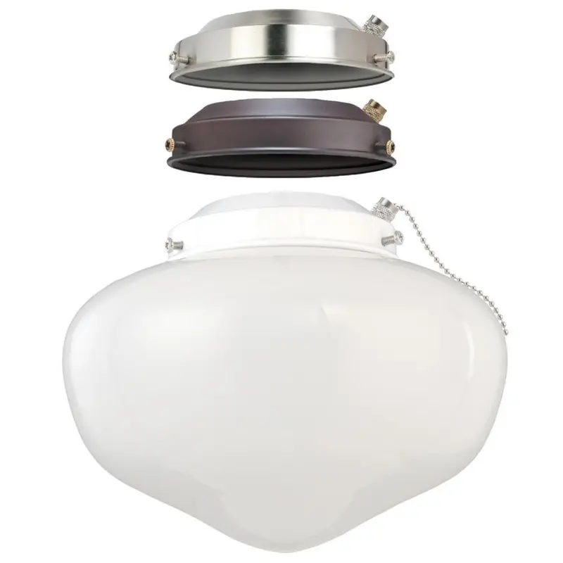 1-Light LED Schoolhouse Ceiling Fan Light KitWHITE/BN/ORB