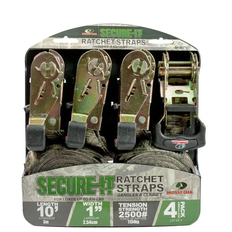 10 ft. x 1 in. Camouflage Ratchet Tie Down (4-Pack)