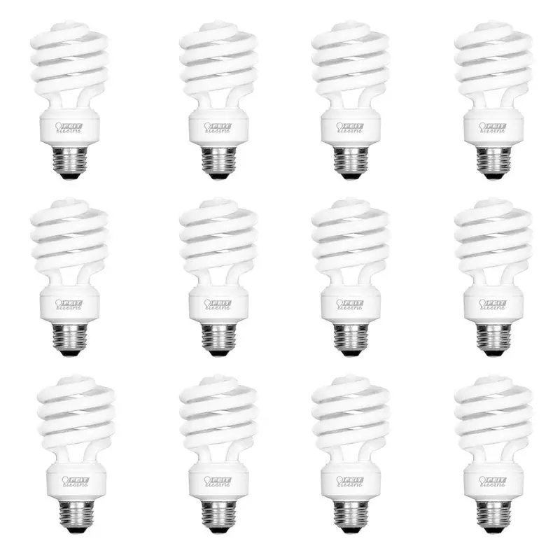 100-Watt Equivalent T3 Spiral Non-Dimmable E26 Base Compact Fluorescent CFL Light Bulb, Soft White 2700K (12-Pack)Soft White / 1.98 / E26