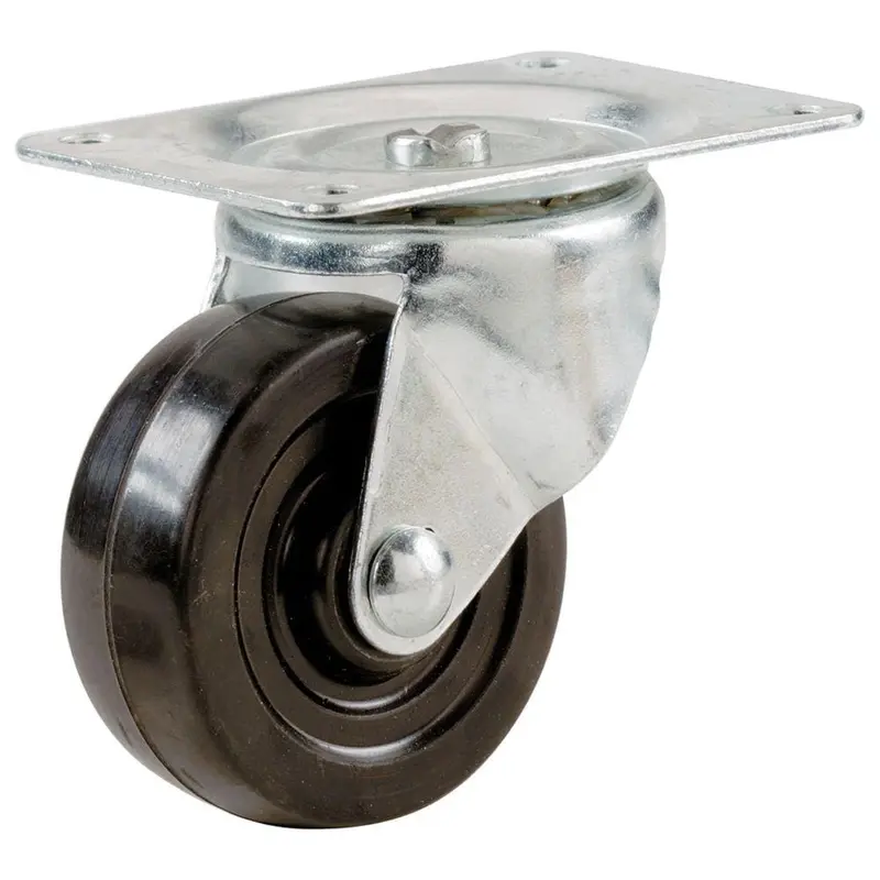 2 in. Soft Rubber Swivel Plate Caster with 90 lb. Load Rating.405 / each