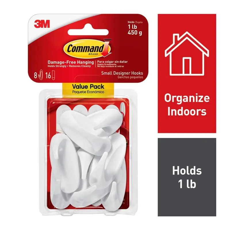 2.125 in. Small White Designer Hooks Value Pack