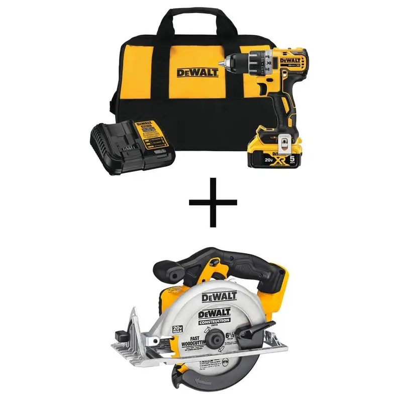 20-Volt MAX XR Lithium-Ion Brushless Cordless 1/2 in. Drill/Driver with 20-V Cordless 6-1/2 in. Circular Saw (Tool-Only)4.45 / bundle