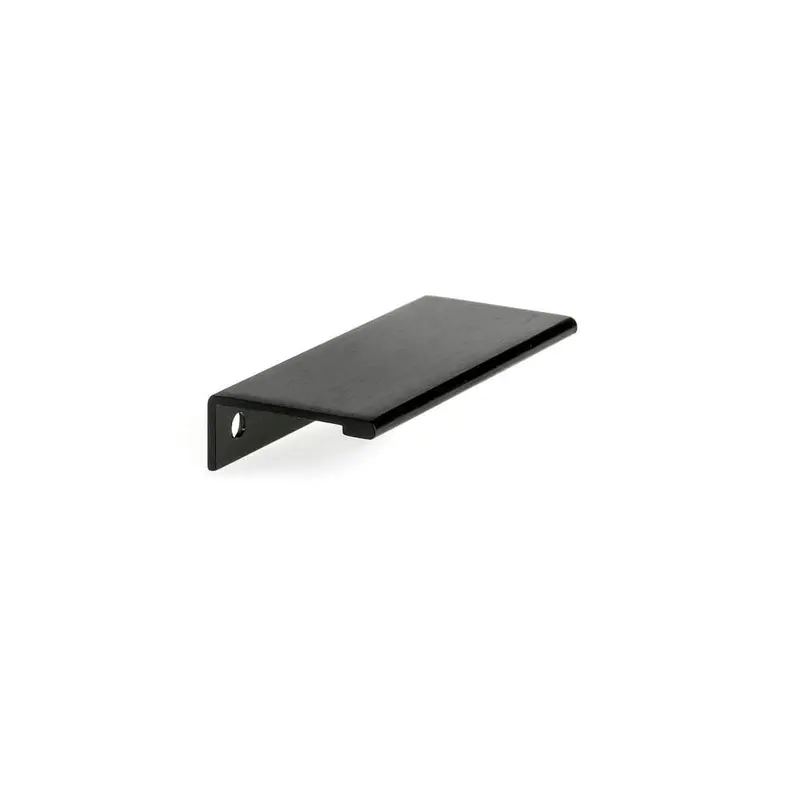 3-1/8 in. (80 mm) Center-to-Center Brushed Black Contemporary Edge Pull1 in. / Champagne Bronze Finish / 0.0450
