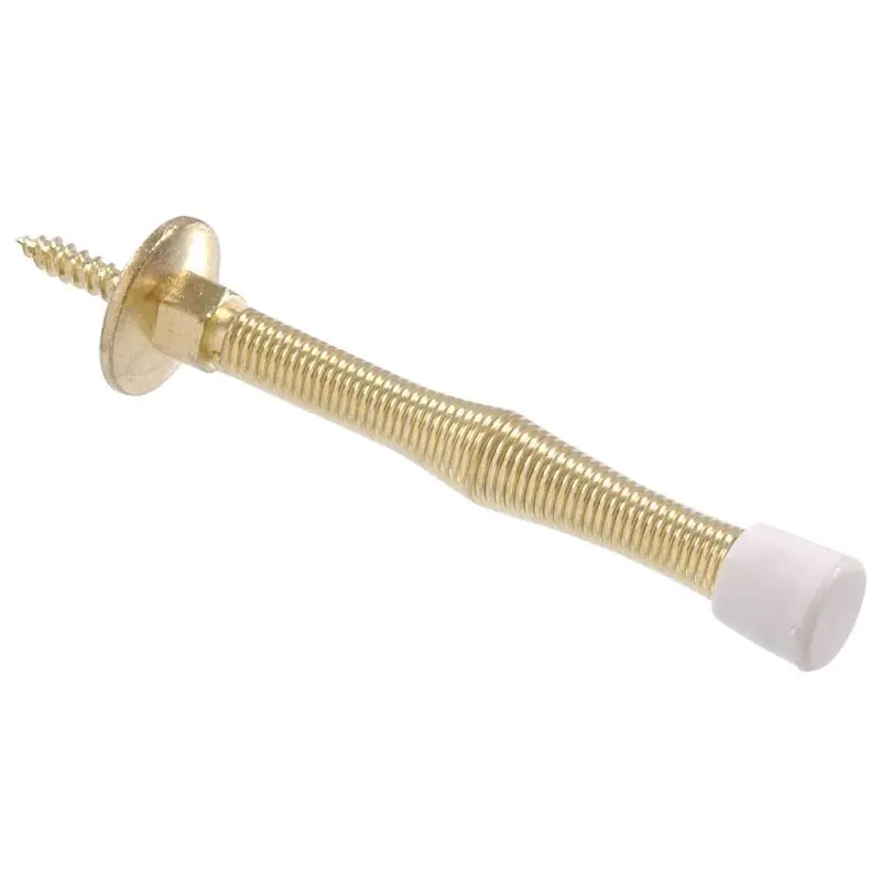 3 in. Brass Utility Spring Door Stop (5-Pack)