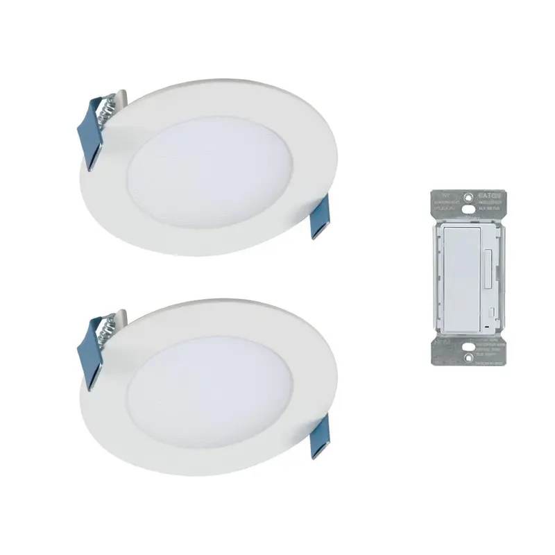 4 in. Color Selectable New Construction or Remodel Canless Recessed Integrated LED Kit(2-Pack) with In-Wall Smart Dimmer1.5 / each