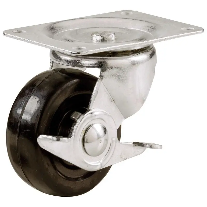 4 in. Soft Rubber Swivel Plate Caster with 225 lbs. Load Rating and Brake2.57 / each