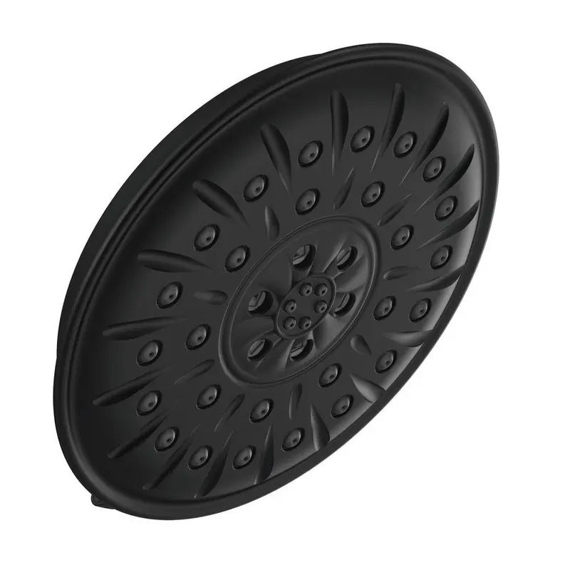 4-Spray 8.3 in. Single Wall Mount Fixed H2Okinetic Shower Head in Matte BlackMatte Black / 1.75 / 1.575