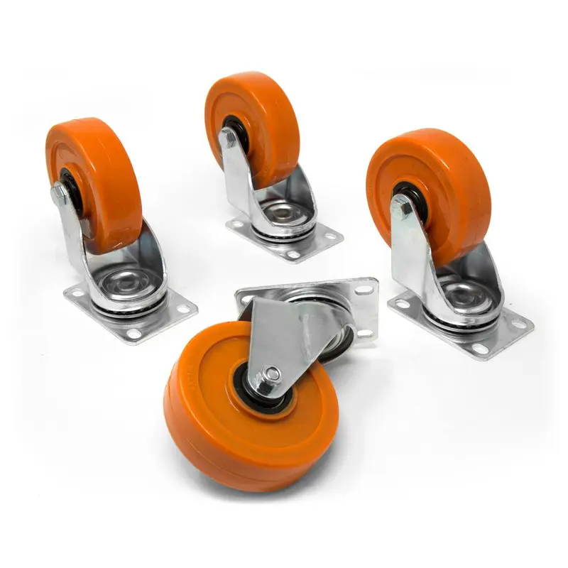 5 in. 330 lbs. Capacity Polyurethane Double Ball-Bearing Swivel Plate Caster (4-Pack)8.48 / each