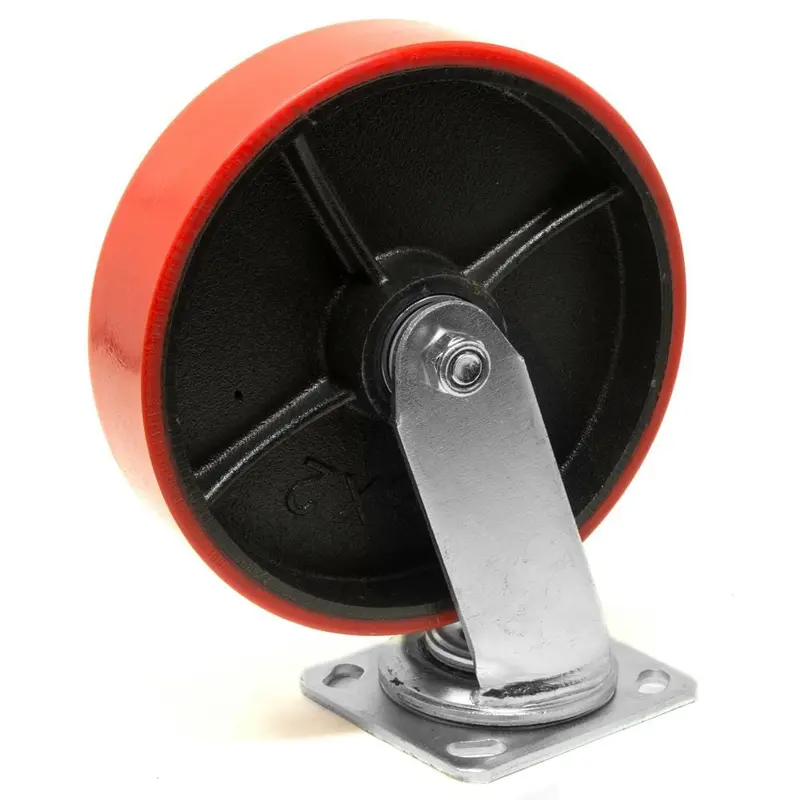 6 in. 880 lbs. Capacity Cast Iron and Polyurethane Double-Bearing Swivel Plate Caster6.83 / each