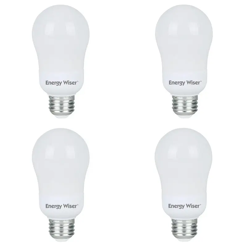 60-Watt Equivalent Warm White Light A19 Non-Dimmable UL Energy Wiser CFL Lightbulb (4-Pack)0.76 / each