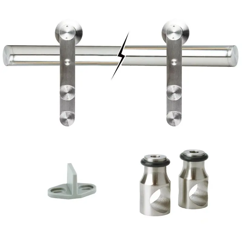 72 in. Stainless Steel Sliding Barn Door Track and Hardware Kit