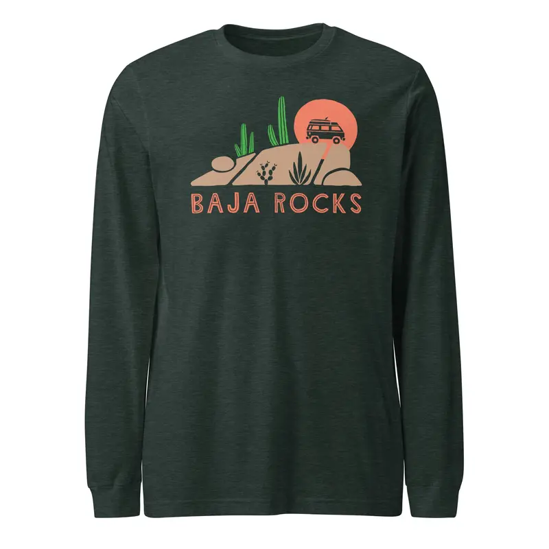Baja Rocks Long Sleeve T-ShirtBlack (Heather) / XS