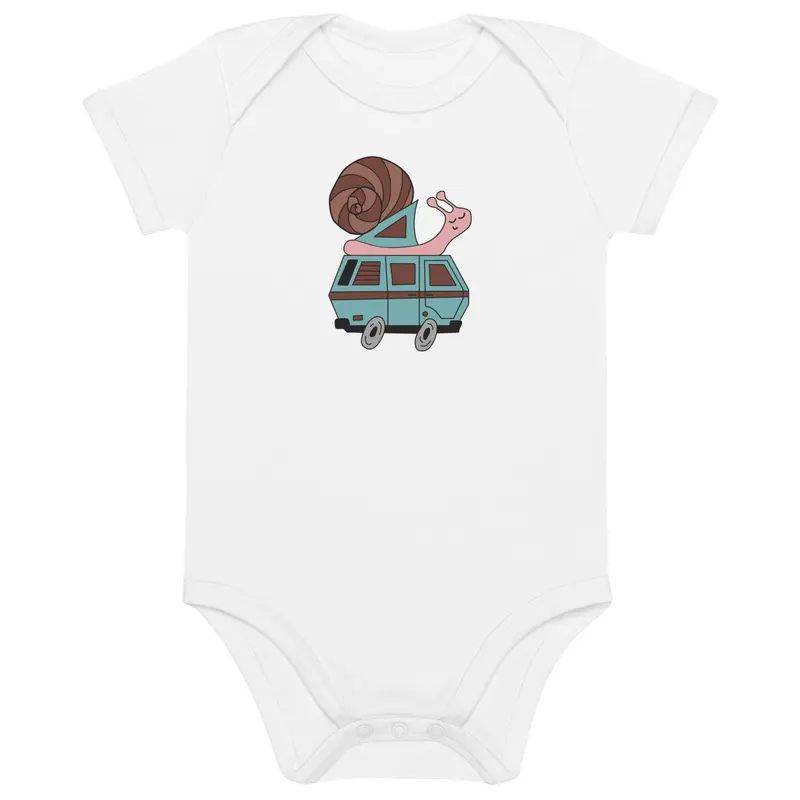 Sally Snail One-Piece Baby Body SuitBlack / 3-6m