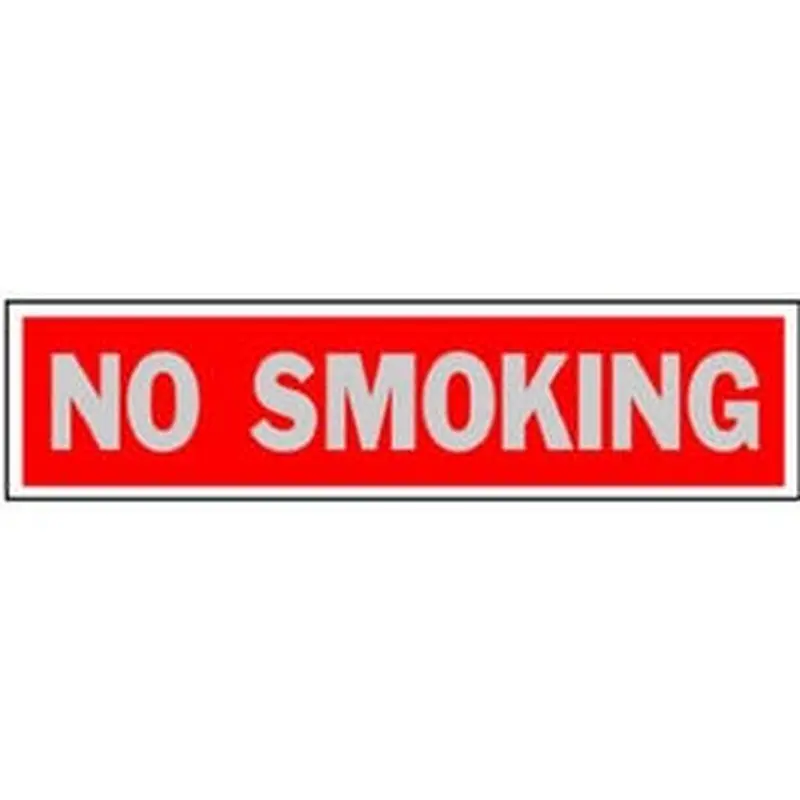 "No Smoking" Sign, Red Aluminum,  2 x 8-In.