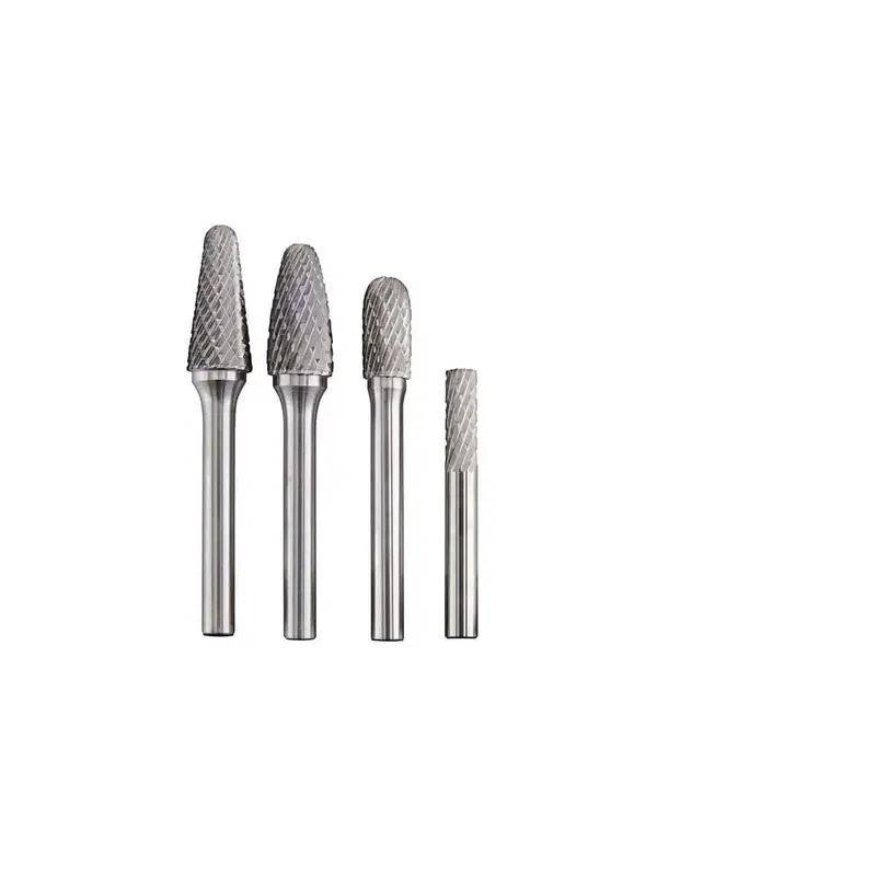 2 in.  Double Cut Genuine Solid Carbide Burrs, 4 Pc.