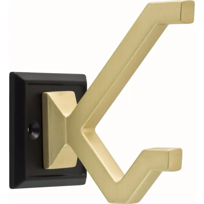 2-1/5 in. Matte Black and Brushed Brass Modern Deco Wall HookPolished Nickel / .46 / 1