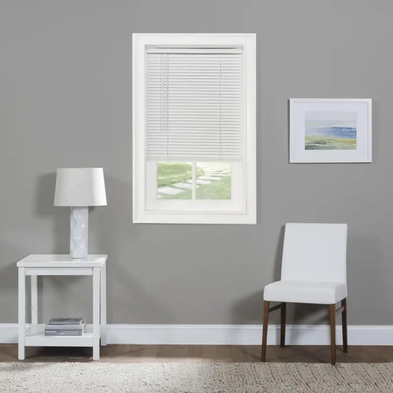 Achim GII Morningstar 1-in Slat Width 32-in x 64-in Cordless White Vinyl Light Filtering Mini BlindsWhite