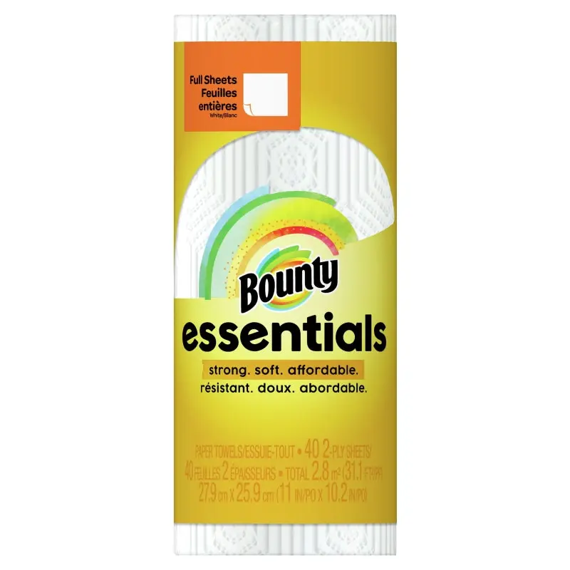 Bounty Essentials 74657 Paper Towel Roll, 2-Ply
