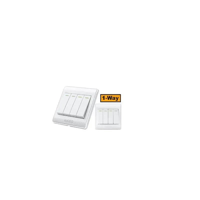 White Switch 4-Gang 1-Way