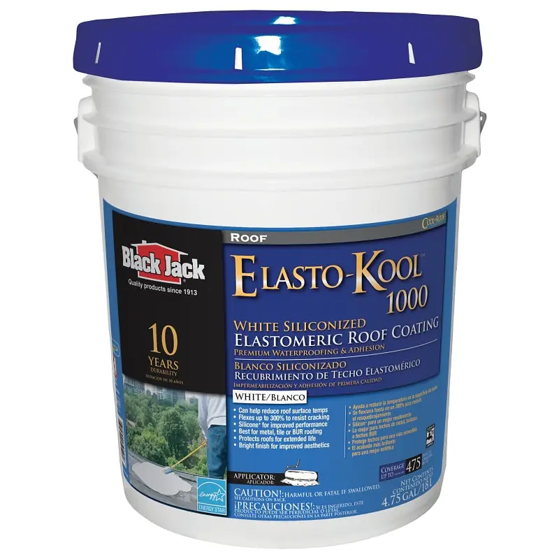 Gardner SK-7805 Elastomeric Roof Coating, White, 18 L Pail, Liquid