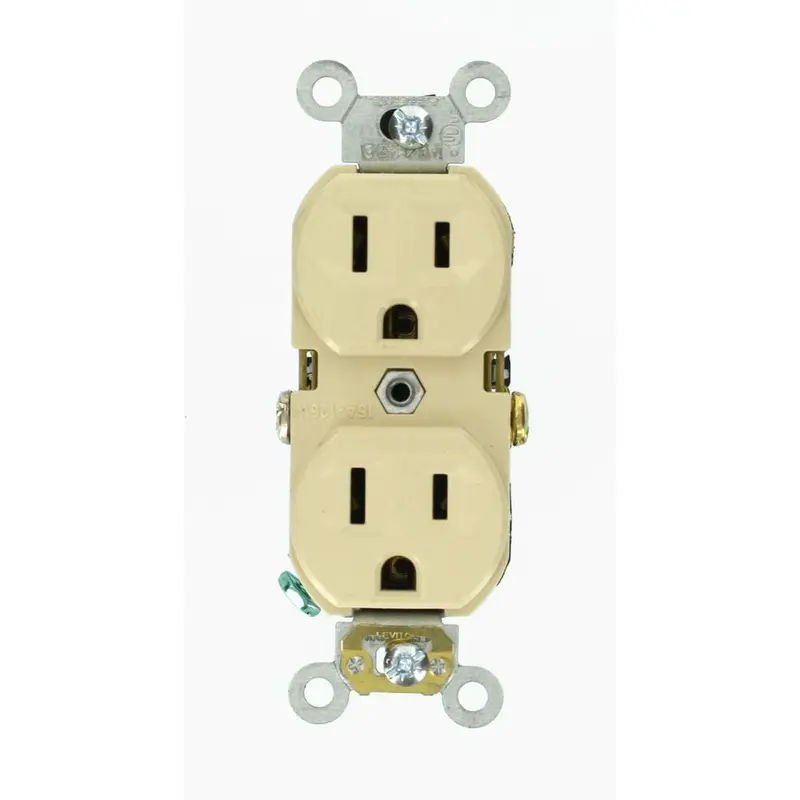 15 Amp Commercial Grade Duplex Outlet, IvoryLight Almond / .18 / 1