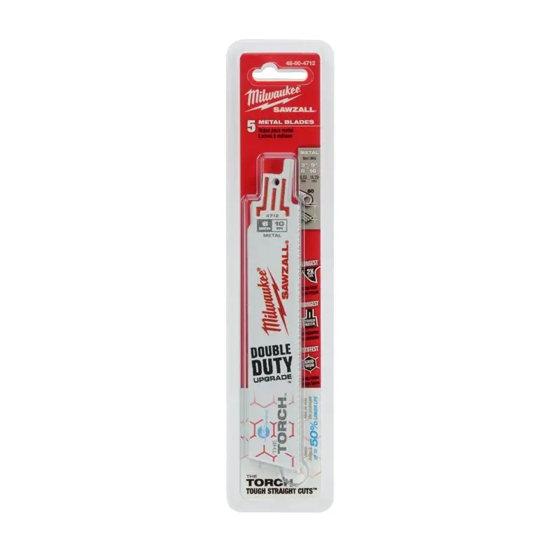 48-00-4712 6 in. 10 TPI THE TORCH Ice Hardened SAWZALL Blades (5 Pack)