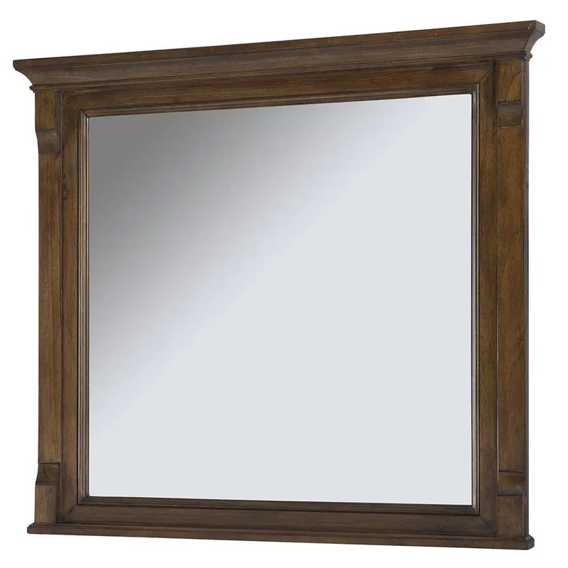 36 in. W x 32 in. H Framed Rectangular Beveled Edge Bathroom Vanity Mirror in WalnutGrey / 11.88