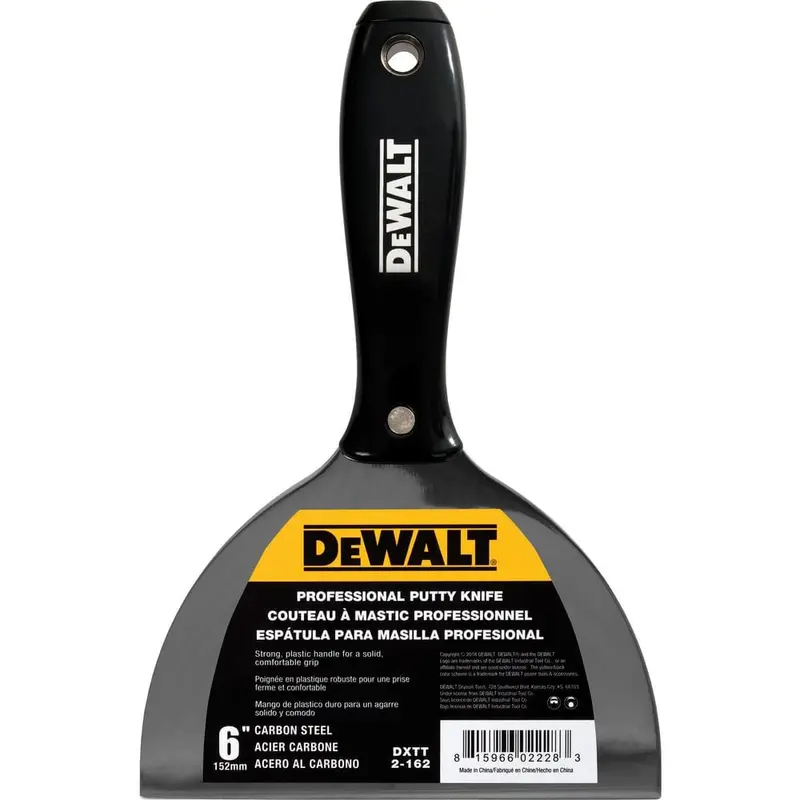 6 in. Carbon Steel Putty Knife - Black Plastic Handle5 / .27