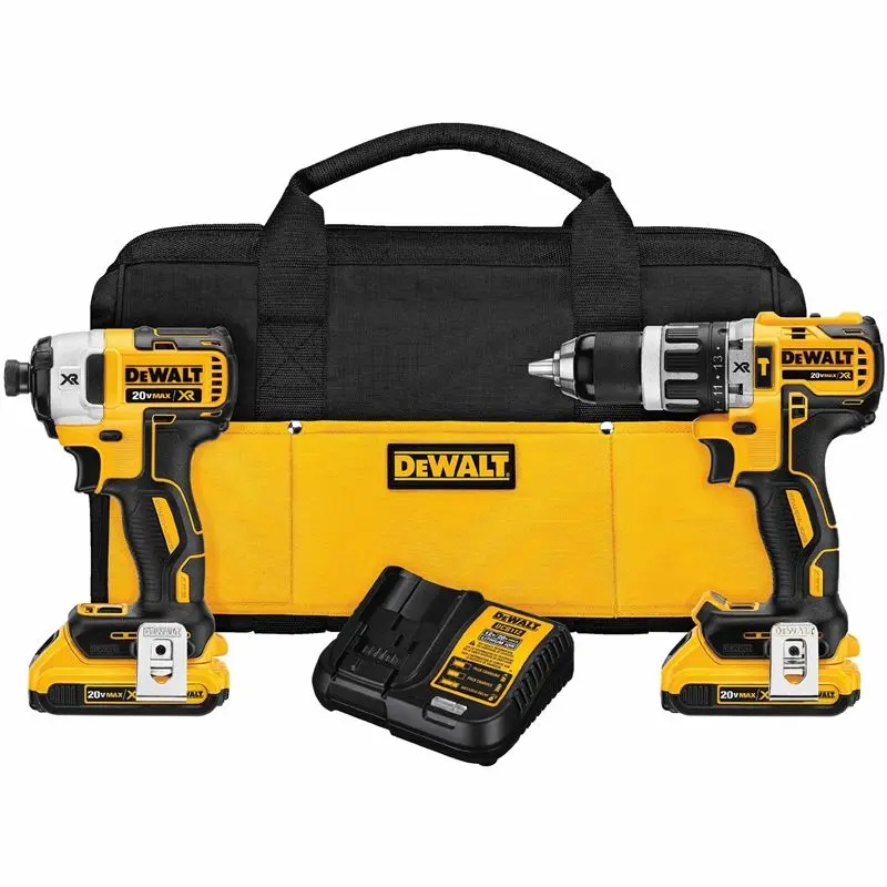 DEWALT DCK287D2 20V MAX* XR Lithium Ion Brushless Compact Hammerdrill  Impact Driver Combo Kit