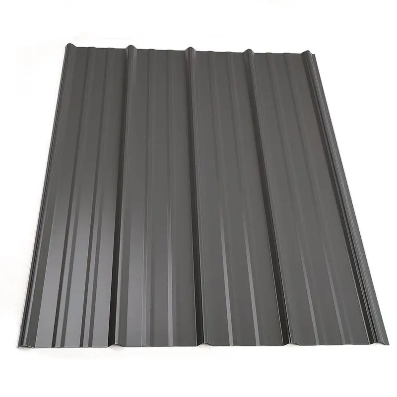 16 ft. Classic Rib Steel Roof Panel in Charcoal16 / Gray / 35.2