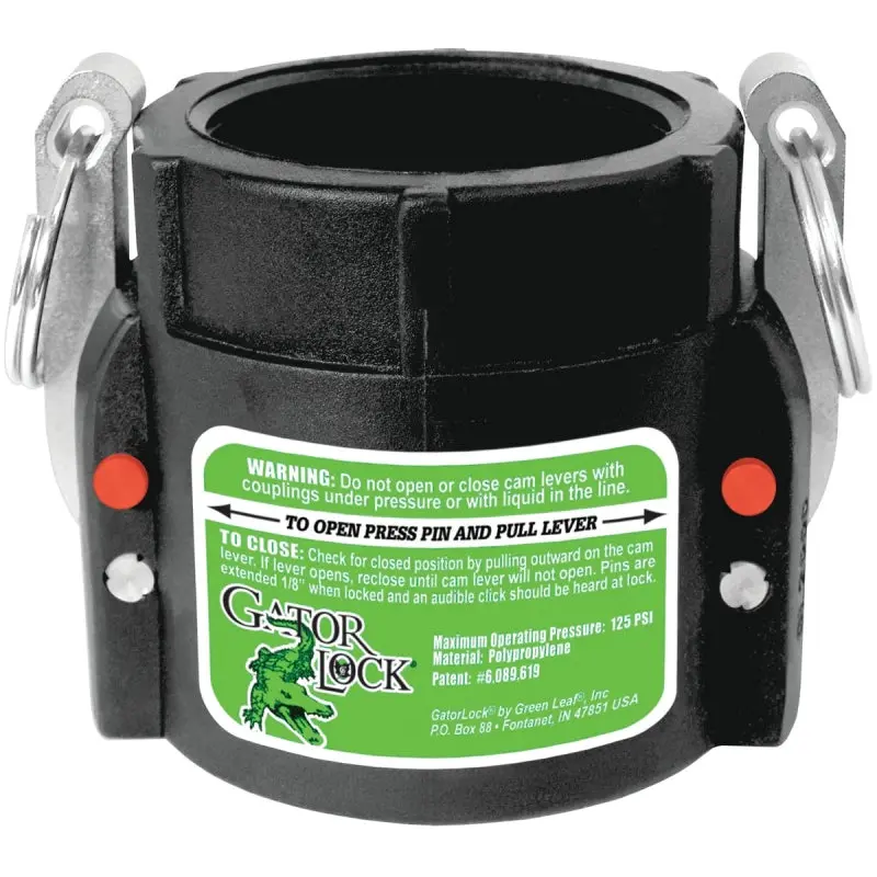 Green Leaf GLP 200 D Cam Lever Coupling, 2 in, Female x FNPT, Glass Filled Polypropylene