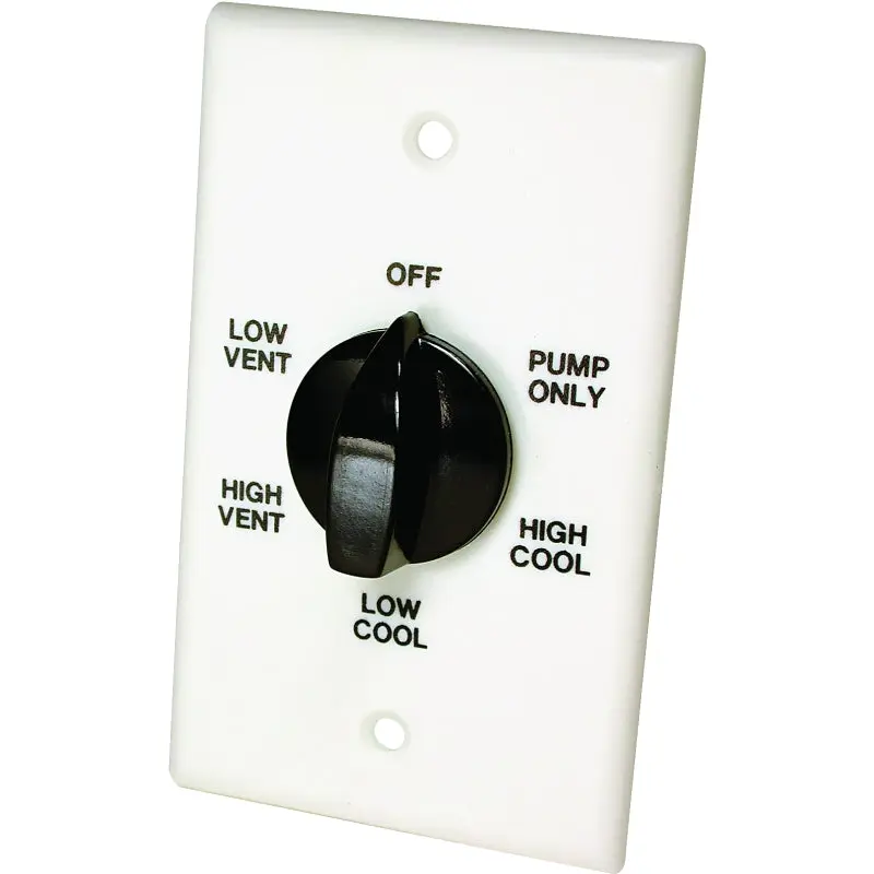 Dial 7112 Wall Switch, 2-Speed, Plastic, White, For: Evaporative Cooler Purge Systems