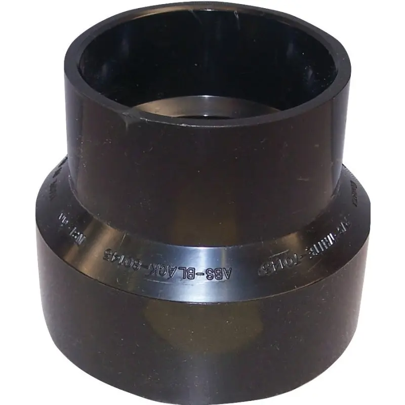 Canplas 103023BC Reducing Pipe Coupling, 3 x 1-1/2 in, Hub, ABS, Black, 40 Schedule