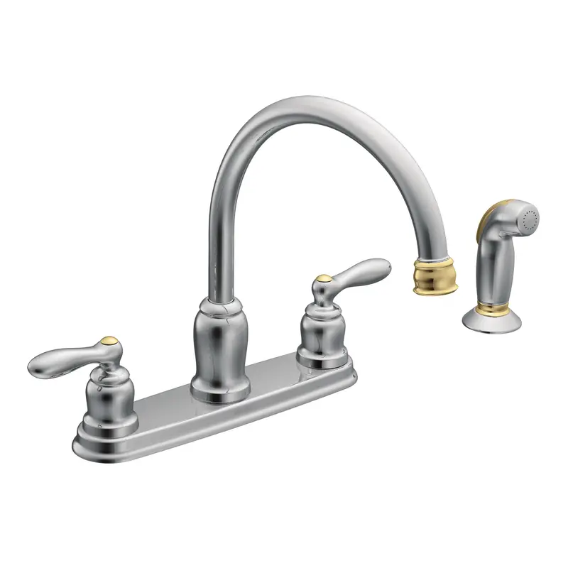 Caldwell Chrome two-handle high arc kitchen faucetChrome