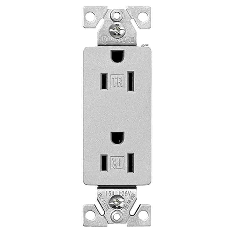 Eaton Wiring Devices TR1107SG-SP-L Duplex Receptacle, 2 -Pole, 15 A, 125 V, Push-in, Side Wiring, NEMA: 5-15R