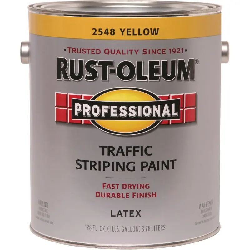 Rust-Oleum 2548402 Inverted Marking Spray Paint, Flat, Traffic Yellow, 1 gal, Pail